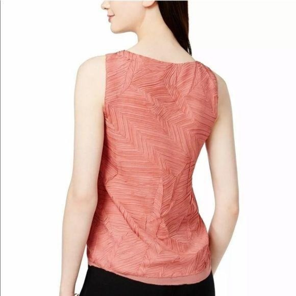 NWT! Bar III Textured V-Neck Top Bronzed Rose - Picture 2 of 4